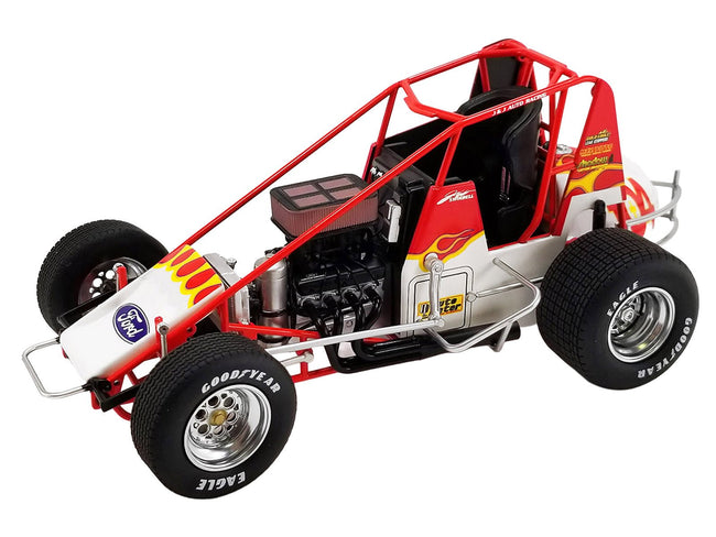 Winged Sprint Car #104+ Jeff Swindell "Octane Boost" Red with Graphics "National Sprint Car Hall of Fame" 1/18 Diecast Model Car by ACME-Acme-ModelCars.com