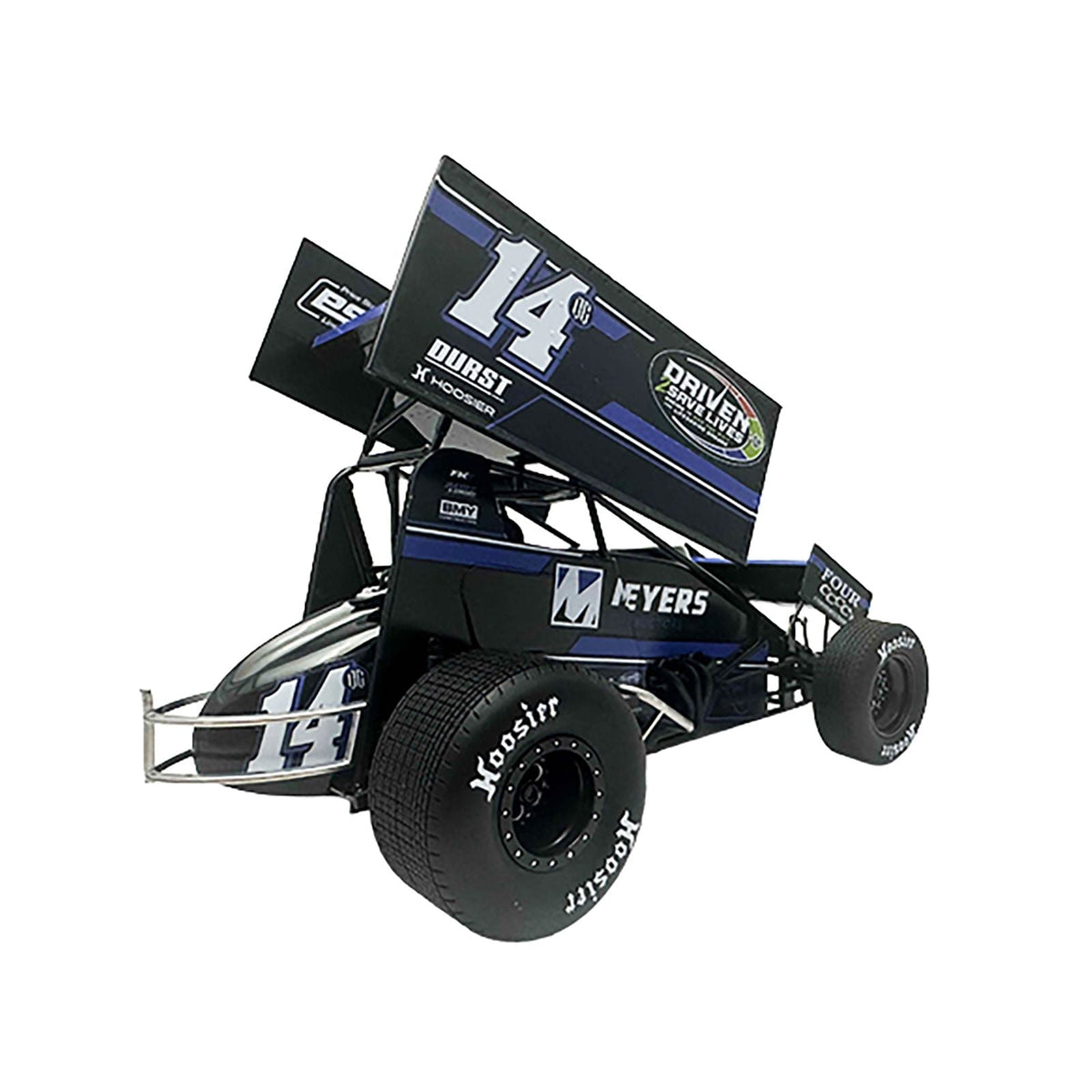 Winged Sprint Car #14CC Corey Day (Blue Version) "Driven 2 Save Lives" Jason Meyers Racing (2025) 1/18 Diecast Model Car by ACME-Acme-ModelCars.com