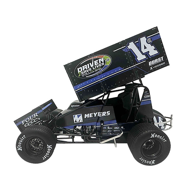 Winged Sprint Car #14CC Corey Day (Blue Version) "Driven 2 Save Lives" Jason Meyers Racing (2025) 1/18 Diecast Model Car by ACME-Acme-ModelCars.com