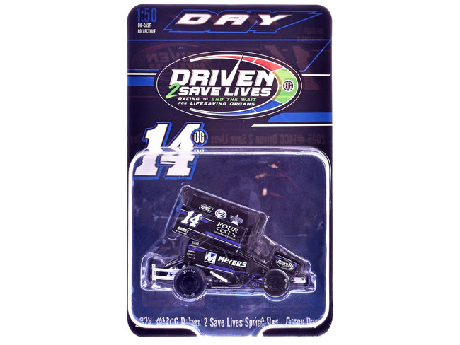 Winged Sprint Car #14CC Corey Day (Blue Version) "Driven 2 Save Lives" Jason Meyers Racing (2025) 1/50 Diecast Model Car by ACME-Acme-ModelCars.com