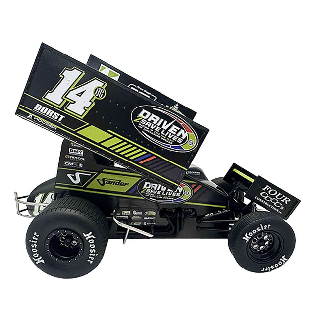 Winged Sprint Car #14CC Corey Day (Green Version) "Driven 2 Save Lives" Jason Meyers Racing (2025) 1/18 Diecast Model Car by ACME-Acme-ModelCars.com