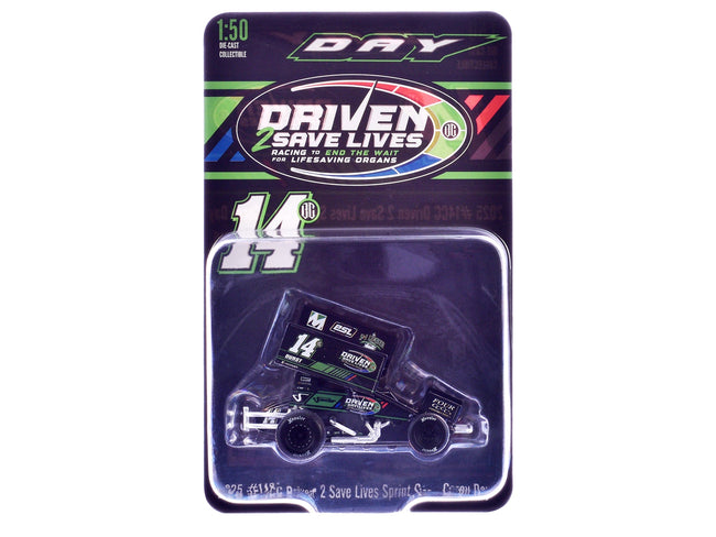Winged Sprint Car #14CC Corey Day (Green Version) "Driven 2 Save Lives" Jason Meyers Racing (2025) 1/50 Diecast Model Car by ACME-Acme-ModelCars.com