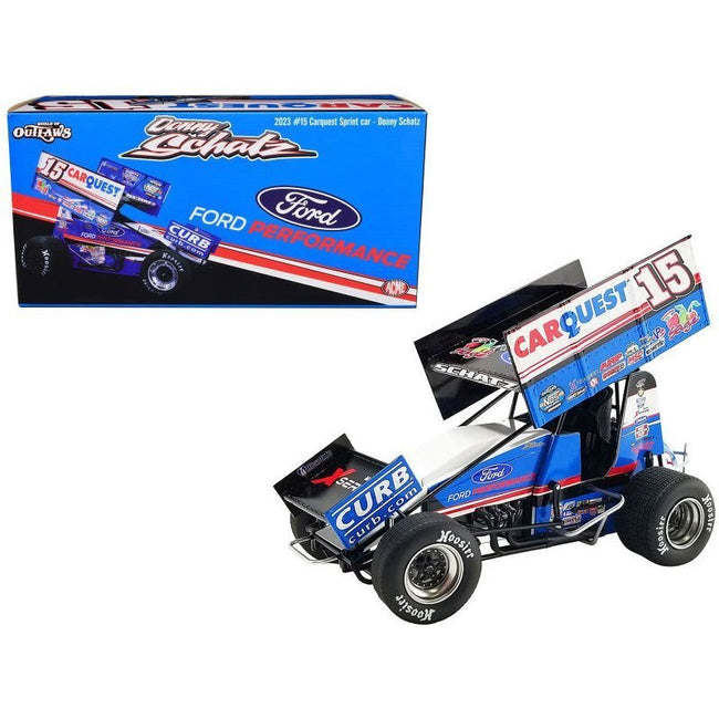 Winged Sprint Car 15 Donny Schatz "Carquest" Curb-Agajanian Racing "World of Outlaws" (2023) 1/18 Diecast Model Car by ACME-Acme-ModelCars.com