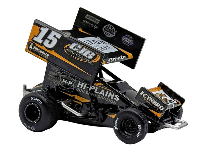 Winged Sprint Car 15 Donny Schatz "CJB Motorsports - Hi-Plains Building Division" Black (2026) 1/50 Diecast Model Car by ACME-Acme-ModelCars.com