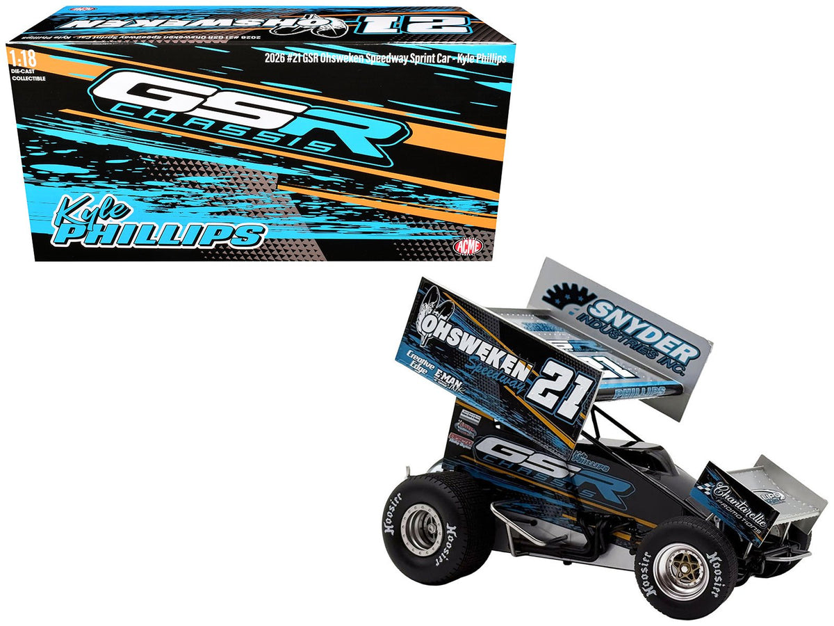 Winged Sprint Car #21 Kyle Phillips "GSR Chassis - Ohsweken Speedway" (2026) 1/18 Diecast Model Car by ACME-Acme-ModelCars.com