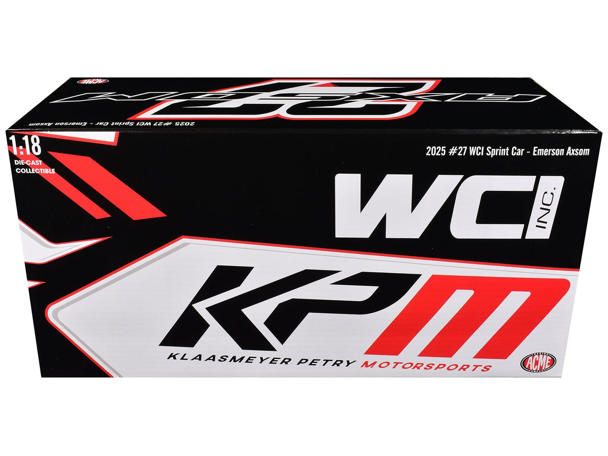 Winged Sprint Car 27 Emerson Axsom "WCI - KPM" White (2026) 1/18 Diecast Model Car by ACME-Acme-ModelCars.com