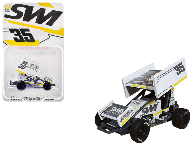 Winged Sprint Car #35 Jamie Veal "SWI Earthworks" White (2025) 1/50 Diecast Model Car by ACME-Acme-ModelCars.com