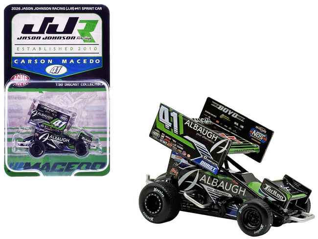 Winged Sprint Car #41 Carson Macedo "Albaugh" Jason Johnson Racing (2026) 1/50 Diecast Model Car by ACME-Acme-ModelCars.com