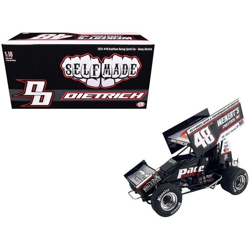 Winged Sprint Car #48 Danny Dietrich "Weikert's Livestock Inc." Gary Kauffman Racing (2024) 1/18 Diecast Model Car by ACME-Acme-ModelCars.com