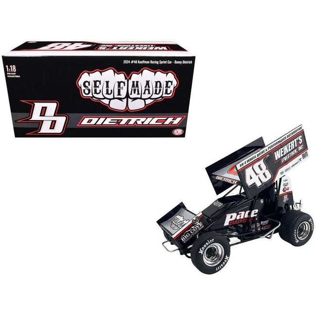 Winged Sprint Car #48 Danny Dietrich "Weikert's Livestock Inc." Gary Kauffman Racing (2024) 1/18 Diecast Model Car by ACME-Acme-ModelCars.com