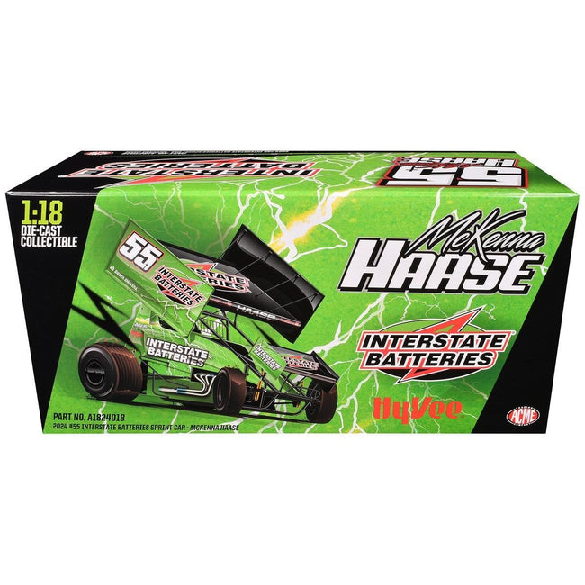 Winged Sprint Car #55 McKenna Haase "Interstate Batteries" McKenna Haase Racing (2024) 1/18 Diecast Model Car by ACME-Acme-ModelCars.com
