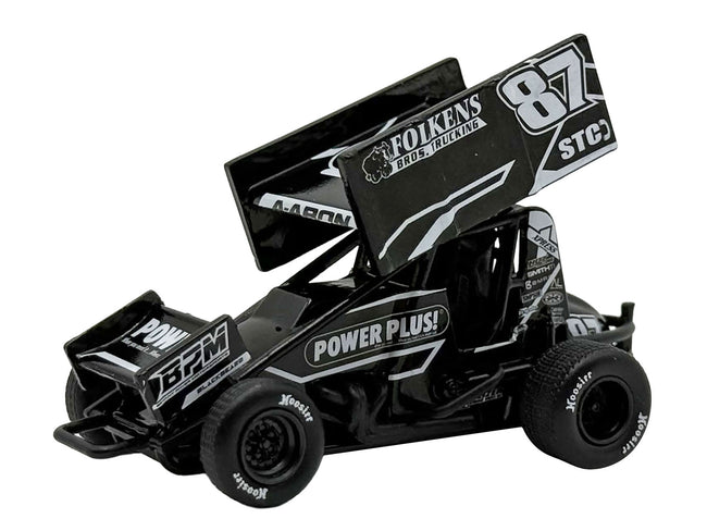 Winged Sprint Car #87 Aaron Reutzel "Power Plus" Black (2026) 1/50 Diecast Model Car by ACME-Acme-ModelCars.com