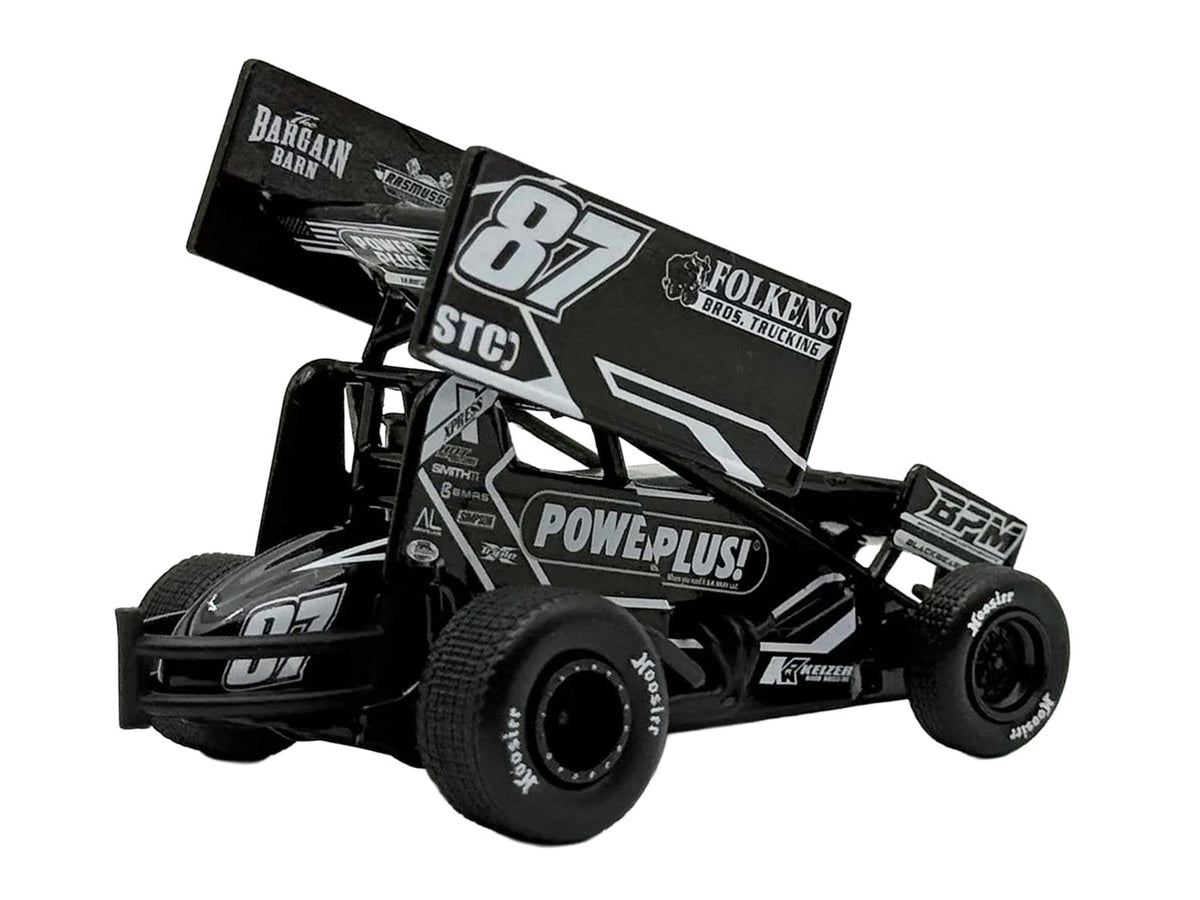 Winged Sprint Car #87 Aaron Reutzel "Power Plus" Black (2026) 1/50 Diecast Model Car by ACME-Acme-ModelCars.com