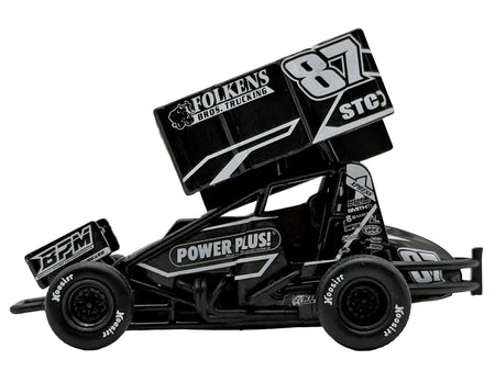 Winged Sprint Car #87 Aaron Reutzel "Power Plus" Black (2026) 1/50 Diecast Model Car by ACME-Acme-ModelCars.com