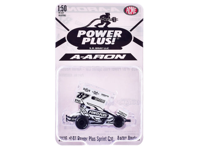 Winged Sprint Car #87 Aaron Reutzel "Power Plus" White (2026) 1/50 Diecast Model Car by ACME-Acme-ModelCars.com