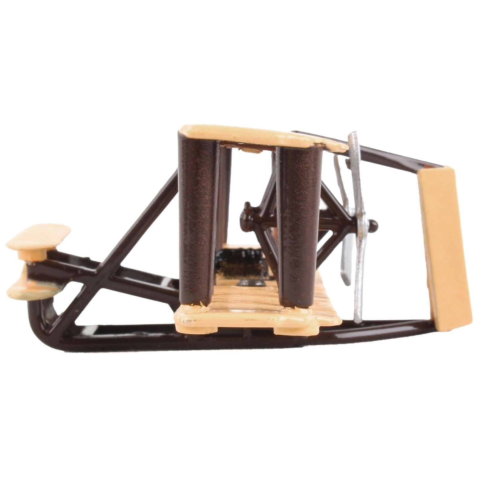 Wright Flyer Biplane Aircraft Beige with Runway Section Diecast Model Airplane by Runway24 - Runway24 - ModelCars.com