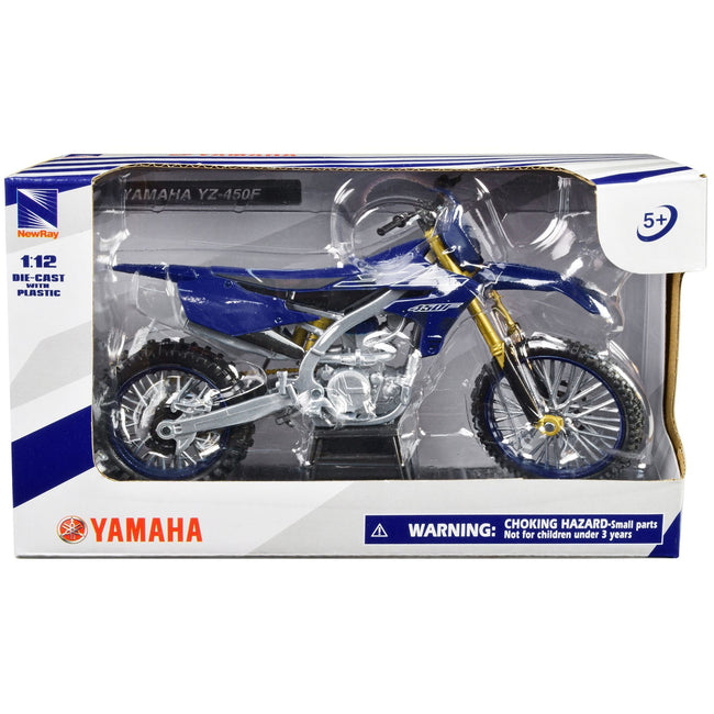 Yamaha YZ-450F Motorcycle Blue 1/12 Diecast Model by New Ray-New Ray-ModelCars.com