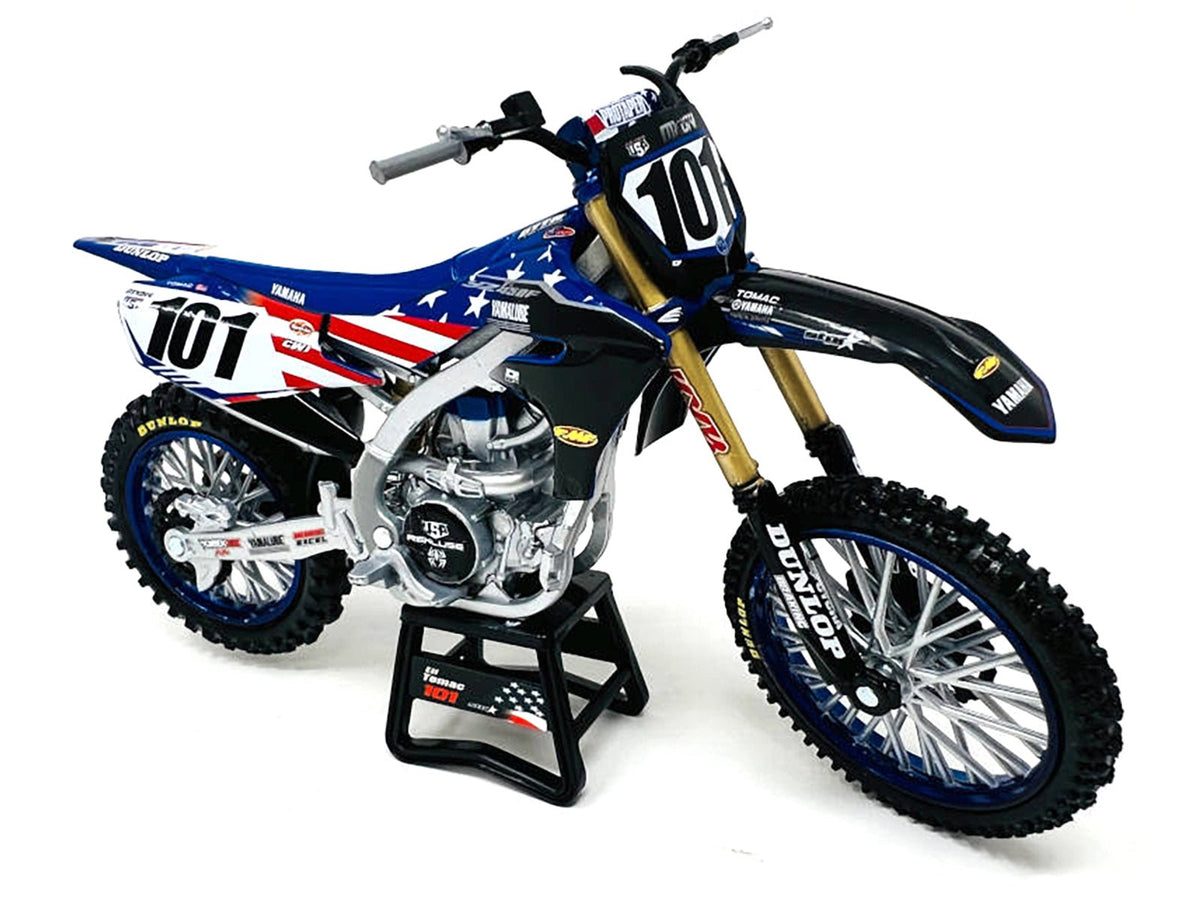 Yamaha YZ450F Dirt Bike Motorcycle 101 Eli Tomac American Flag Livery "Motocross of Nations" 1/12 Model by New Ray-New Ray-ModelCars.com