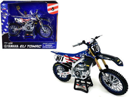 Yamaha YZ450F Dirt Bike Motorcycle 101 Eli Tomac American Flag Livery "Motocross of Nations" 1/12 Model by New Ray-New Ray-ModelCars.com