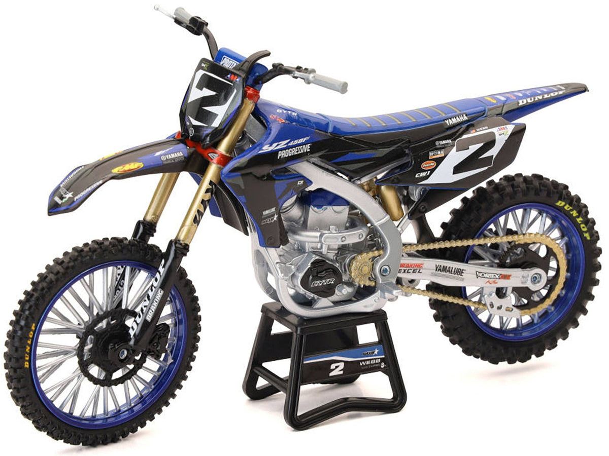 Yamaha YZ450F Motorcycle #2 Cooper Webb "Yamaha Factory Racing" 1/12 Diecast Model by New Ray-New Ray-ModelCars.com