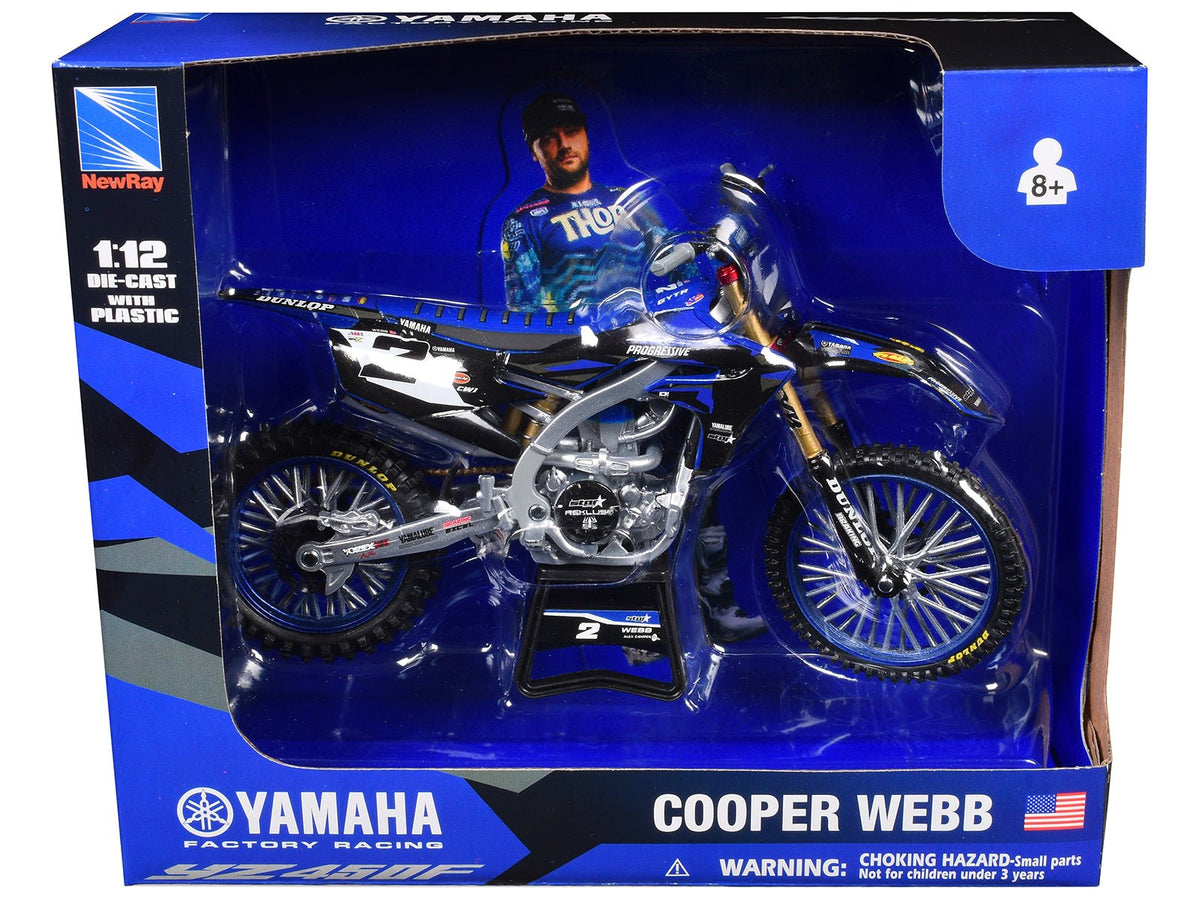 Yamaha YZ450F Motorcycle #2 Cooper Webb "Yamaha Factory Racing" 1/12 Diecast Model by New Ray-New Ray-ModelCars.com