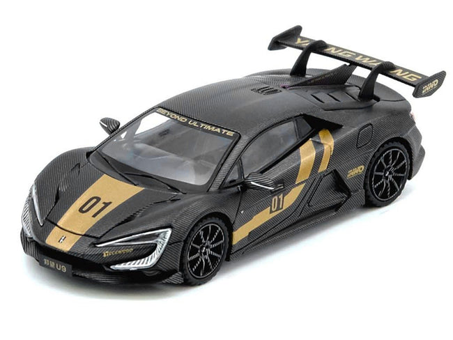 Yangwang U9 #01 Carbon Fiber with Gold Stripes "APA XPO 2025 Event Edition" 1/64 Diecast Model Car by Inno Models-Inno Models-ModelCars.com
