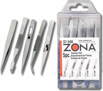 Zona 5Pc Asst Size Tweezer Set-Zona-ModelCars.com