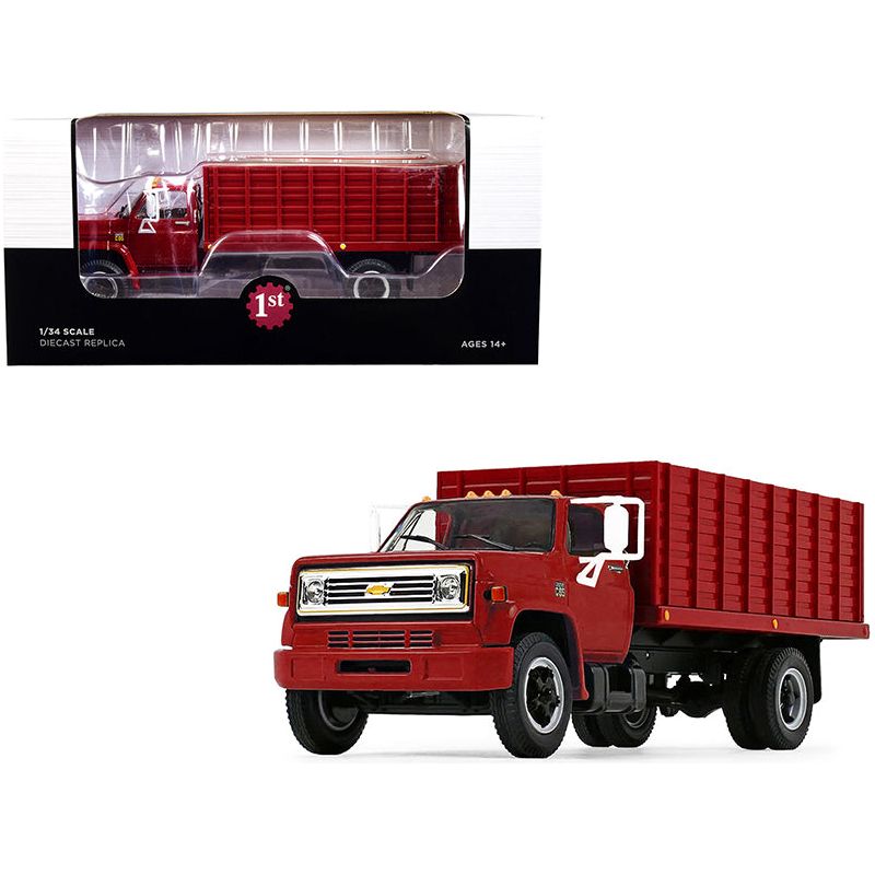 1970s Chevrolet C65 Grain Truck with Corn Load Red 1/34 Diecast Model by First Gear