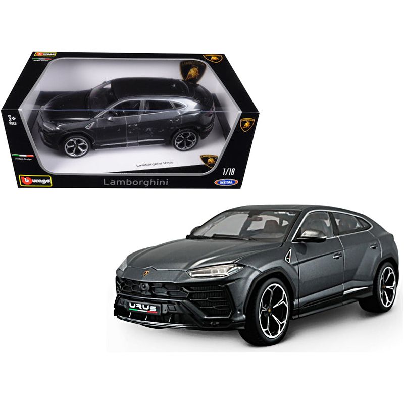 Lamborghini Urus Gray Metallic 1/18 Diecast Model Car by Bburago