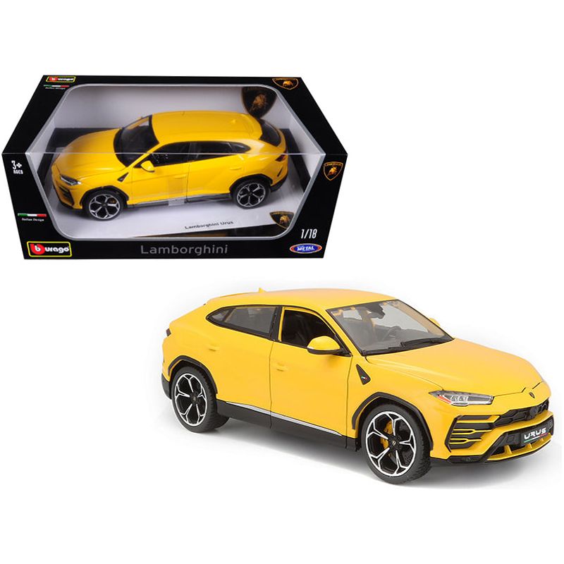 Lamborghini Urus Yellow 1/18 Diecast Model Car by Bburago