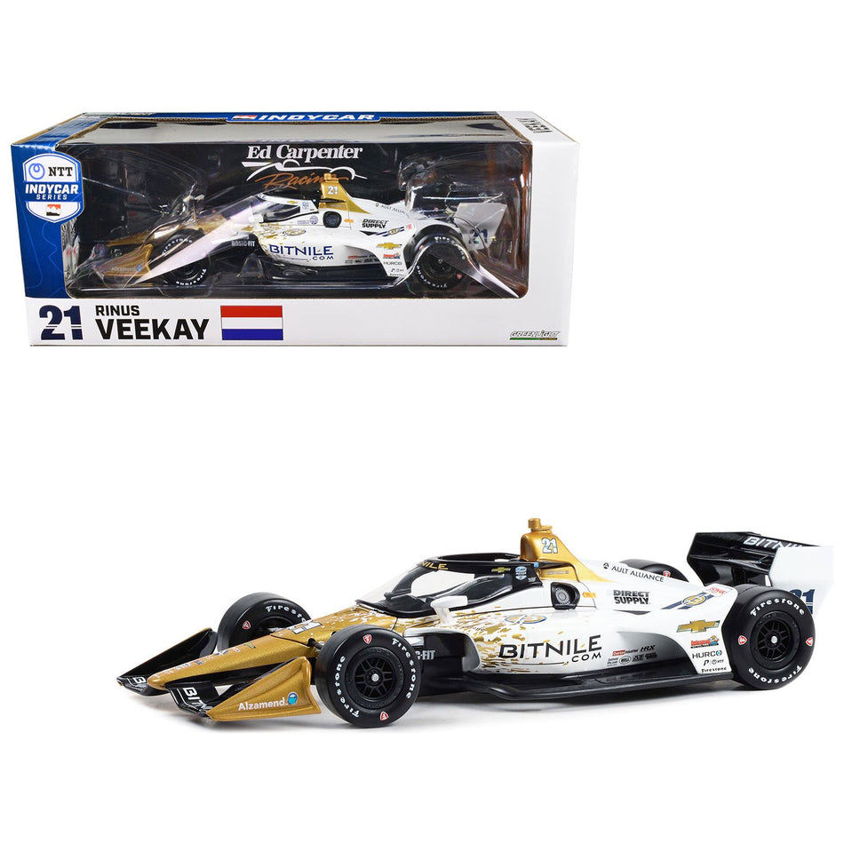 Dallara IndyCar #21 Rinus VeeKay "Bitnile" Ed Carpenter Racing (Road Course Configuration) "NTT IndyCar Series" (2023) 1/18 Diecast Model Car by Greenlight