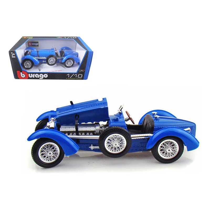 1934 Bugatti Type 59 Blue 1/18 Diecast Model Car by Bburago