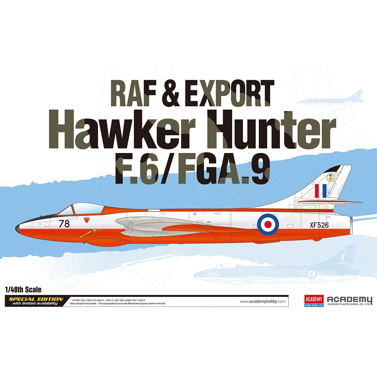 Academy 1/48 12312 Raf & Export Hawker Hunter F.6/Fga.9 Aircraft Academy