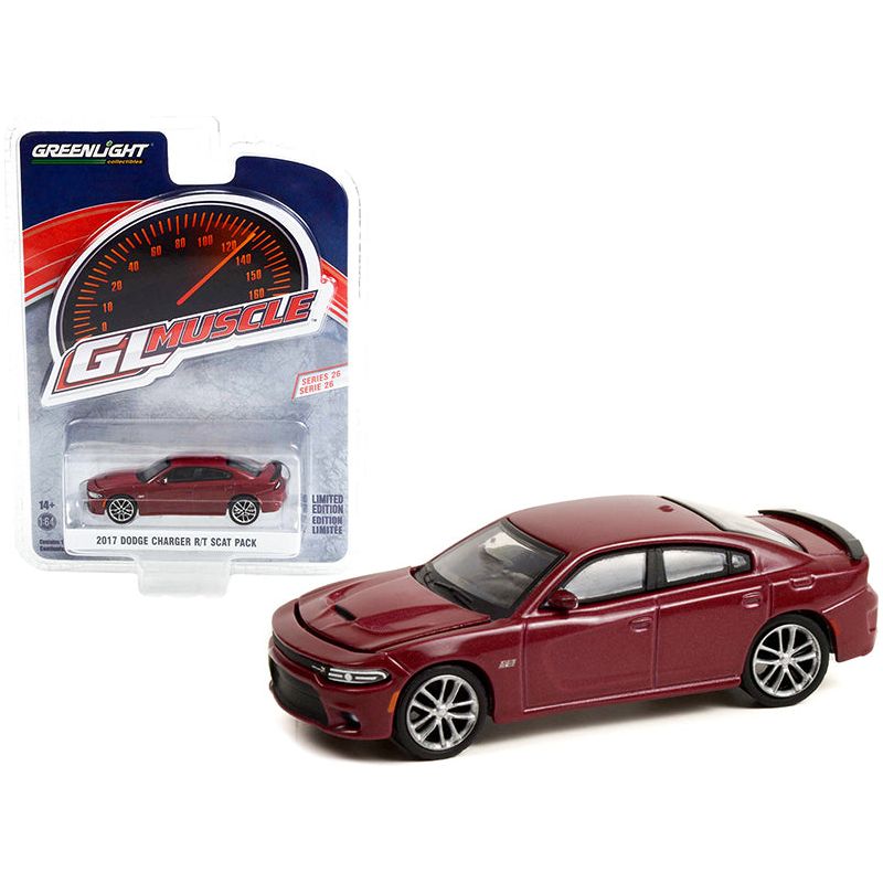 2017 Dodge Charger R/T Scat Pack Octane Red Metallic "Greenlight Muscle" Series 26 1/64 Diecast Model Car by Greenlight