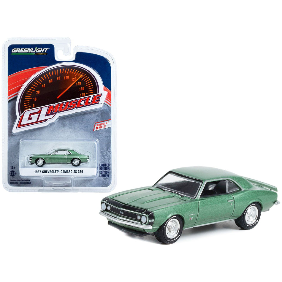 1967 Chevrolet Camaro SS 369 Mountain Green Metallic "Greenlight Muscle" Series 27 1/64 Diecast Model Car by Greenlight