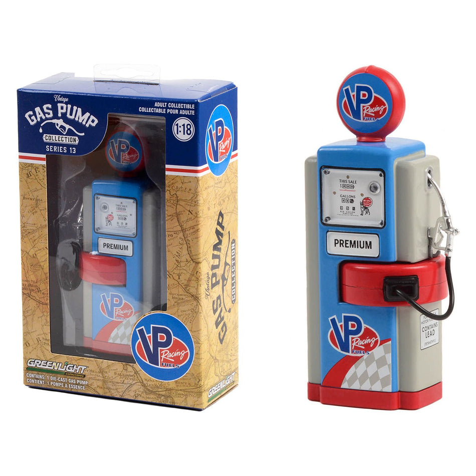 1948 Wayne 100-A Gas Pump "VP Racing Fuels" Blue and Gray "Vintage Gas Pumps" Series 13 1/18 Diecast Model by Greenlight