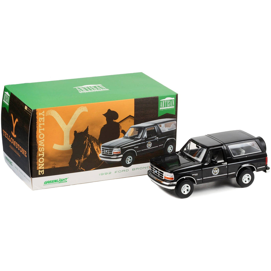 1992 Ford Bronco Black "Montana Livestock Association" "Yellowstone" (2018-Current) TV Series "Artisan Collection" 1/18 Diecast Model Car by Greenlight