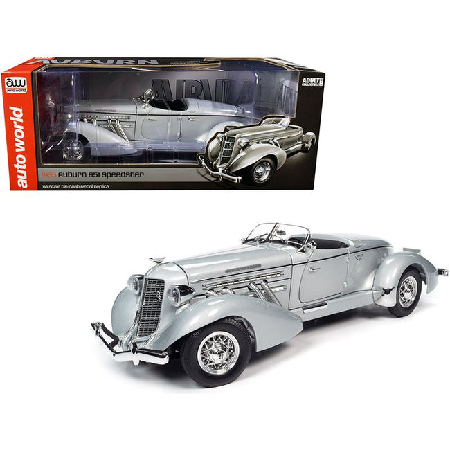 1935 Auburn 851 Speedster Haze Gray 1/18 Diecast Model Car by Auto World - Autoworld - ModelCars.com