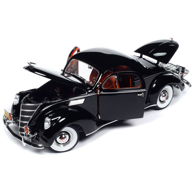 1937 Lincoln Zephyr Black with Red Interior 1/18 Diecast Model Car by Auto World - Autoworld - ModelCars.com