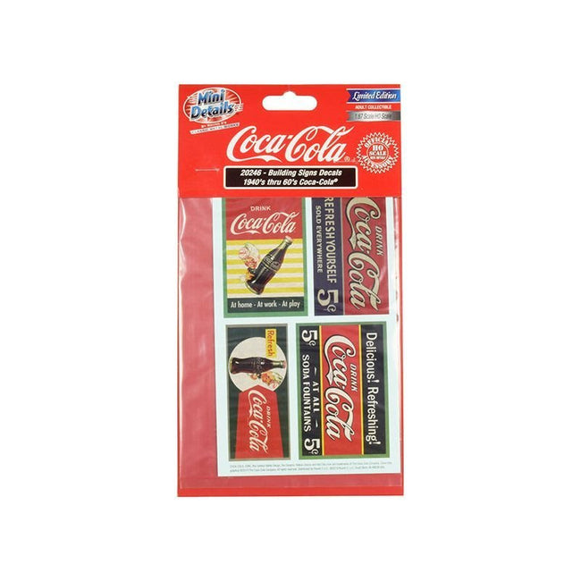1940's Thru 1960's "Coca-Cola" Building Signs Decals for 1/87 (HO) Scale Models by Classic Metal Works-Classic Metal Works-ModelCars.com