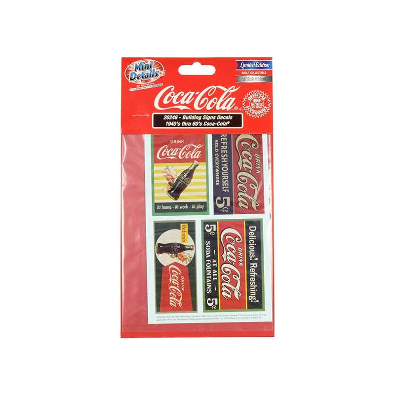 1940's Thru 1960's "Coca - Cola" Building Signs Decals for 1/87 (HO) Scale Models by Classic Metal Works - Classic Metal Works - ModelCars.com