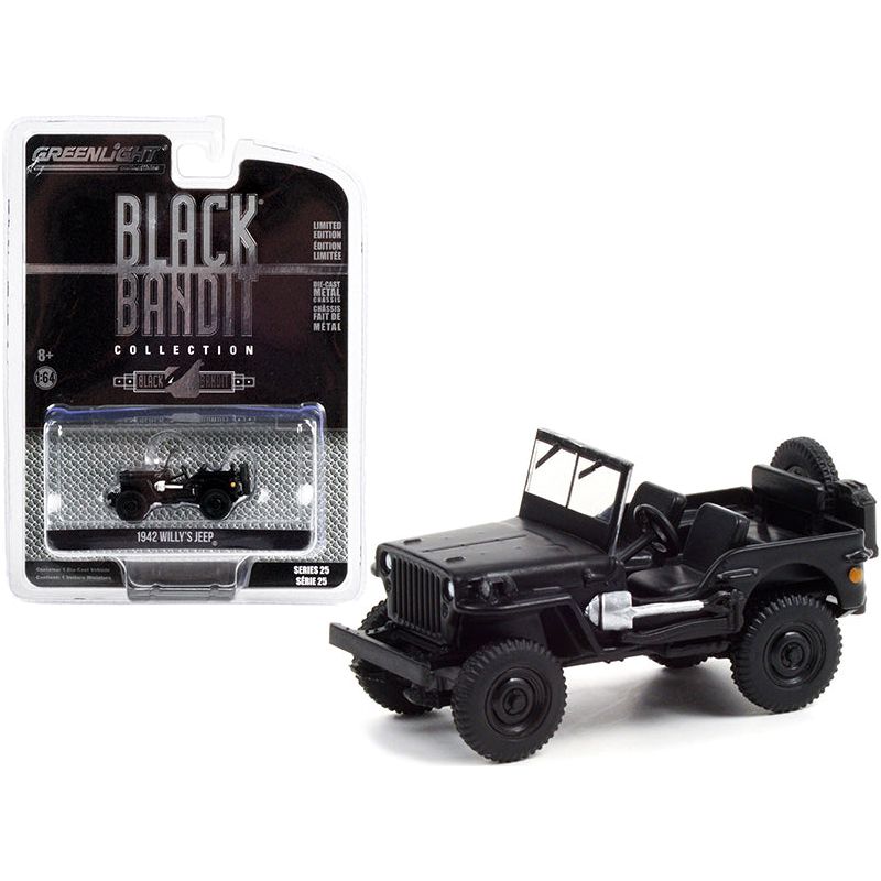 1942 Willys Jeep "Black Bandit" Series 25 1/64 Diecast Model Car by Greenlight - Greenlight - ModelCars.com
