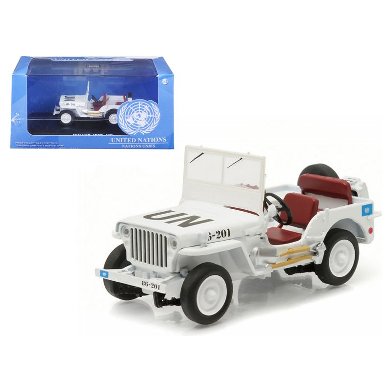 1944 Jeep Willys UN United Nations White 1/43 Diecast Model Car by Greenlight - Greenlight - ModelCars.com