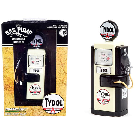 1948 Wayne 100 - A Gas Pump "Tydol Flying Gasoline" Black and Cream "Vintage Gas Pumps" Series 9 1/18 Diecast Model by Greenlight - Greenlight - ModelCars.com