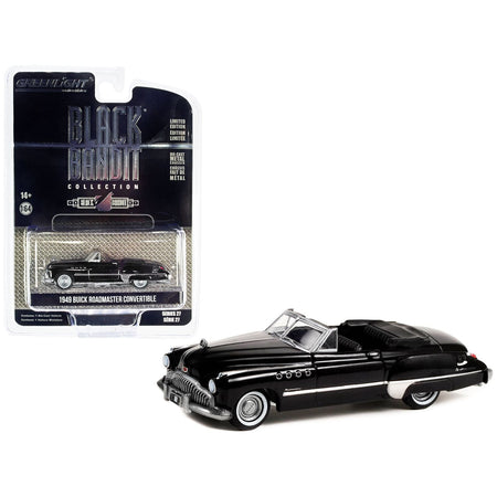 1949 Buick Roadmaster Convertible Black Metallic "Black Bandit" Series 27 1/64 Diecast Model Car by Greenlight - Greenlight - ModelCars.com