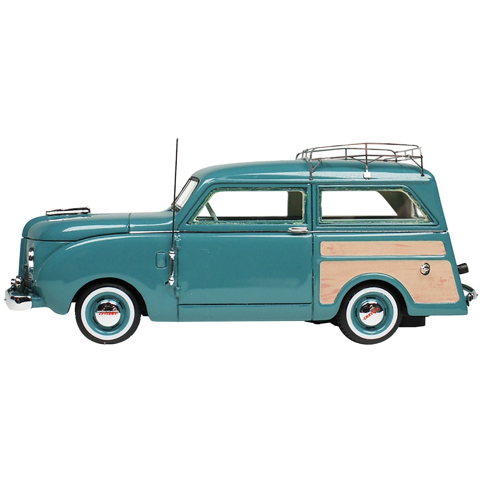 1949 Crosley Station Wagon Medium Blue with Roof Rack and Light Blue Interior Limited Edition to 240 pieces Worldwide 1/43 Model Car by Goldvarg Collection - Goldvarg Collection - ModelCars.com