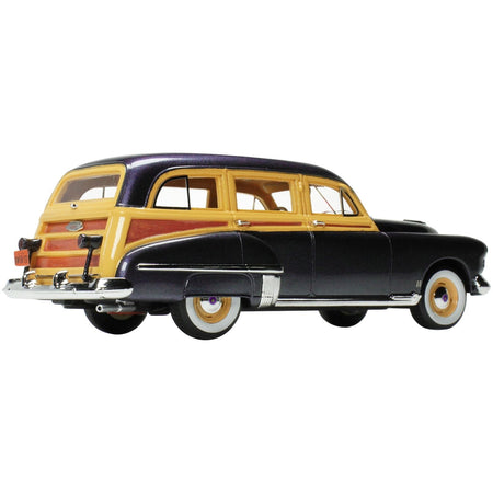 1949 Oldsmobile 88 Station Wagon Nightshade Blue with Cream and Woodgrain Sides and Red Interior Limited Edition to 240 pieces Worldwide 1/43 Model Car by Goldvarg Collection - Goldvarg Collection - ModelCars.com