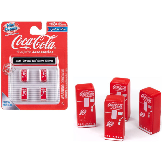 1950's "Coca-Cola" Vending Machines Set of 4 pieces "Mini Metals" Series for 1/87 (HO) Scale Models by Classic Metal Works-Classic Metal Works-ModelCars.com