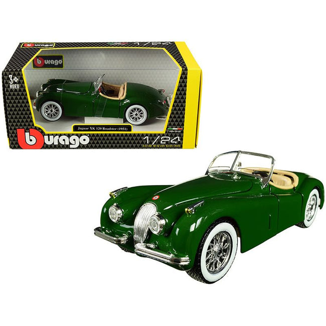 1951 Jaguar XK 120 Roadster Green 1/24 Diecast Model Car by Bburago - Bburago - ModelCars.com