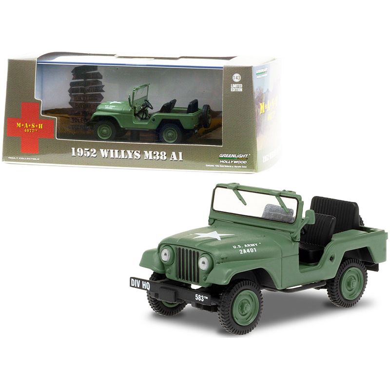 1952 Willys M38 A1 Army Green "MASH" (1972 - 1983) TV Series 1/43 Diecast Model Car by Greenlight - Greenlight - ModelCars.com
